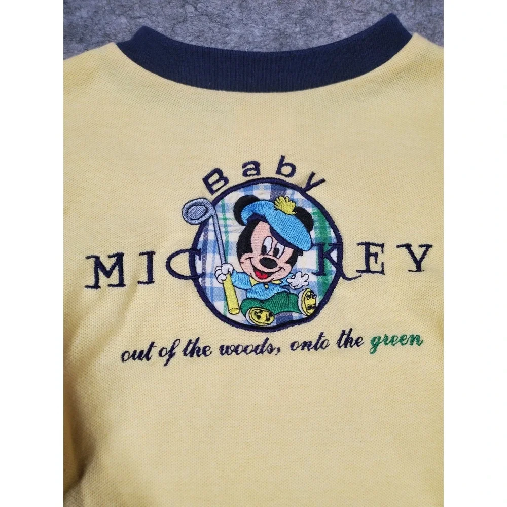 Vintage Baby Mickey Embroidered Shirt 18 Month Golfing With Matching Shorts